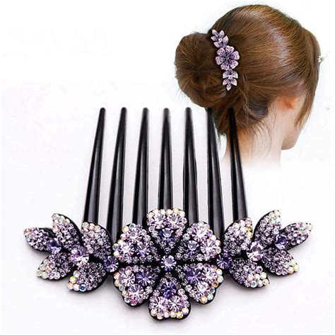 MAYCREATE® Hair Clips for Women Flower Hair Comb Pins Slide Hair Clips ...