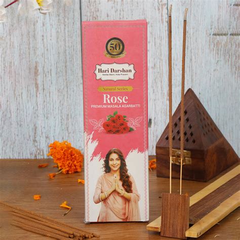 Hari Darshan - ROSE - Premium Masala Agarbatti - Hand Rolled Natural ...