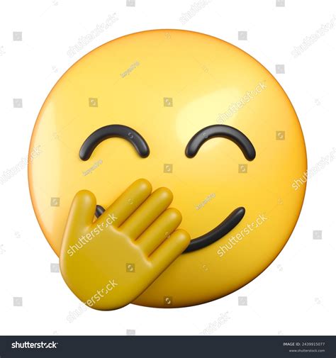 Smiling Face Hand Over Mouth Emoji Stock Illustration 2439915077 ...