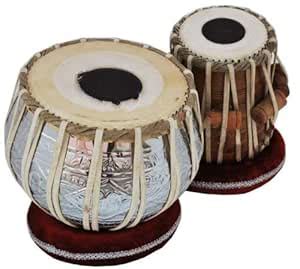 Sai Musical Sheesham Wood Tb-0097 Hand Made Brass Tabla Drum Set Silver ...