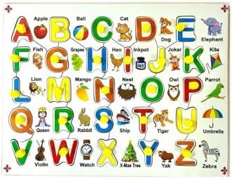 Early Learning ABCD Big Alphabets Wooden 3D Colourful Puzzle with ...