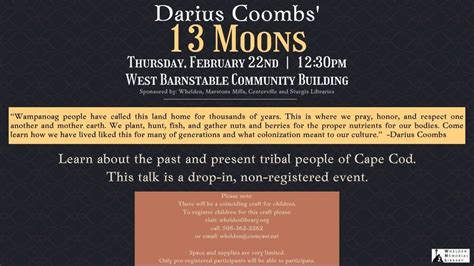Wampanoag Talk: 13 Moons, 2377 Meetinghouse Way, West Barnstable, MA ...
