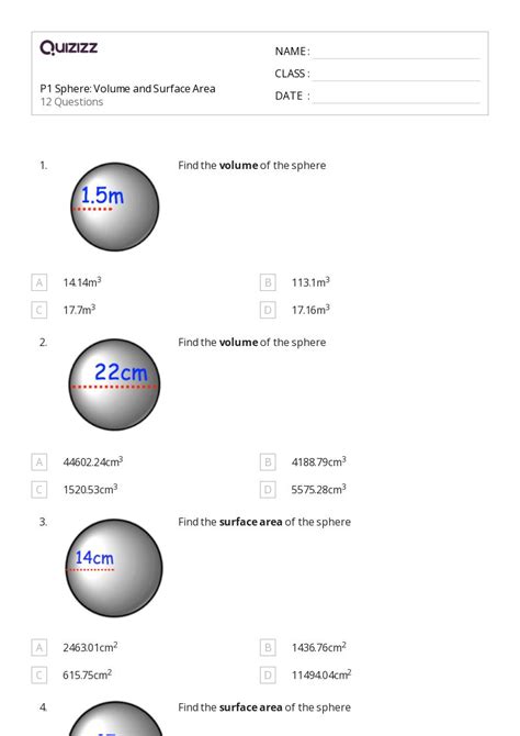 50+ volume and surface area worksheets for 10th Class on Quizizz | Free ...