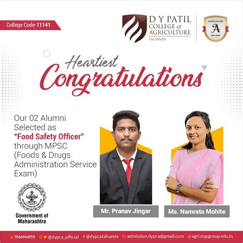 D Y Patil | Heartiest Congratulation to Our Alumni for Selection as ...