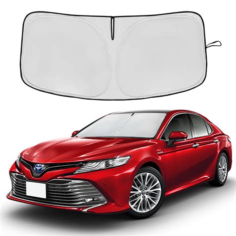 Amazon.com: Windshield Sun Shade for Toyota Camry 2018-2023 2024 Double Layer 240T Front Window ...