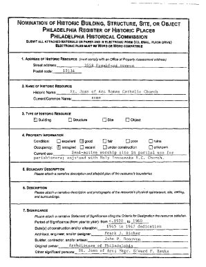 Fillable Online Nomination forms for historic designation - City of ...