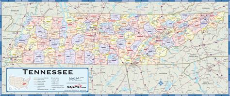 Tennessee Counties Wall Map by Maps.com - MapSales