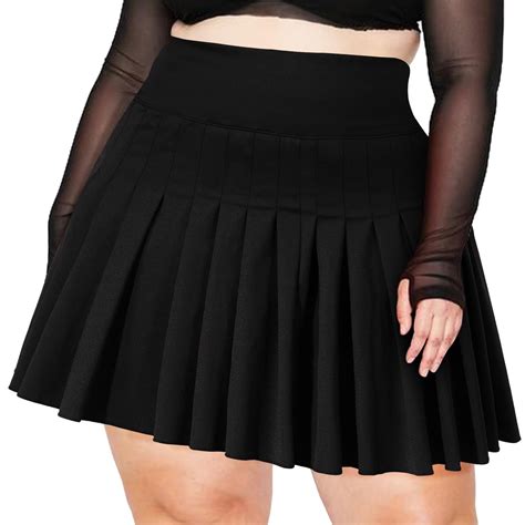 Plus Size Pleated Mini Skirt-Black丨Moon Wood