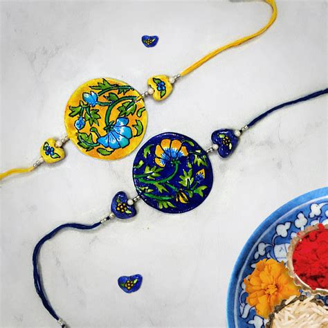 Blue Pottery Design Rakhi | Hobby Ideas