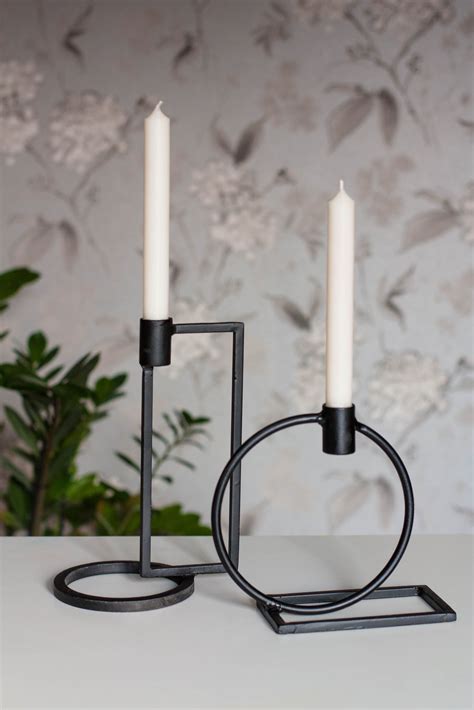 Candle holders set geo metal candle holders set 2 pieces candlesticks ...