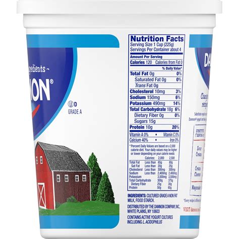 Dannon Plain Yogurt Nutritional Information | Besto Blog