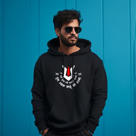 Lord Hanuman Printed Black Hoodie – Prabhubhakti
