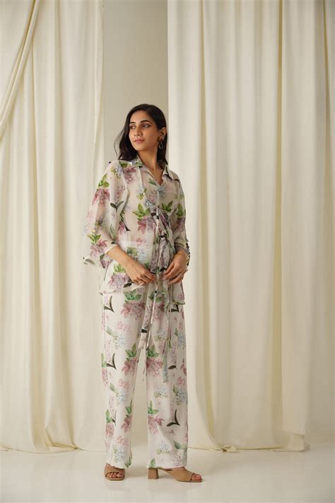 Amarella Floral Organza Co-ord Set