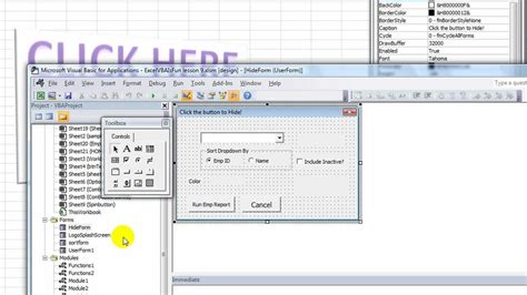 Excel VBA USERFORMS #10 Open Userform From Image, Create a Home Page - YouTube