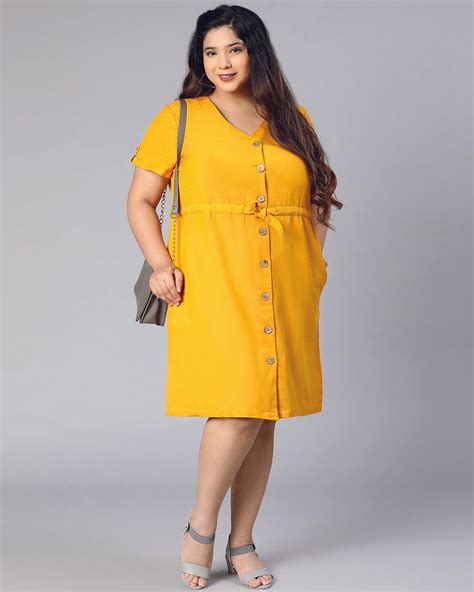 Buy Women's Salsa Yellow Plus Size Dress Online at Bewakoof