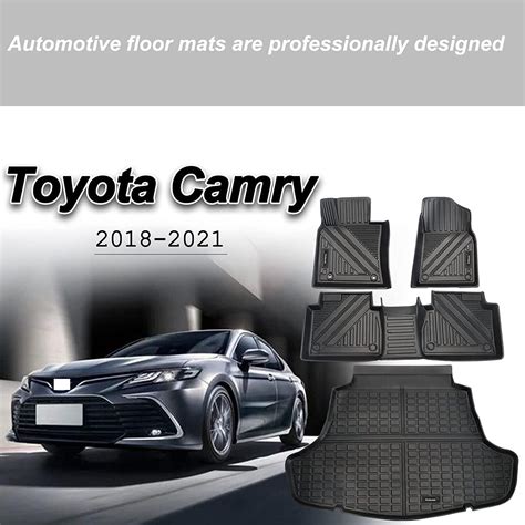 FLOOR MATS W/ CARGO TRUNK LINER 3D MOLDED BLACK SET FOR TOYOTA CAMRY ...
