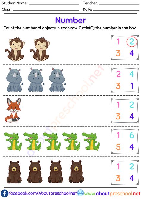 Free Kindergarten Counting Worksheets - About Preschool