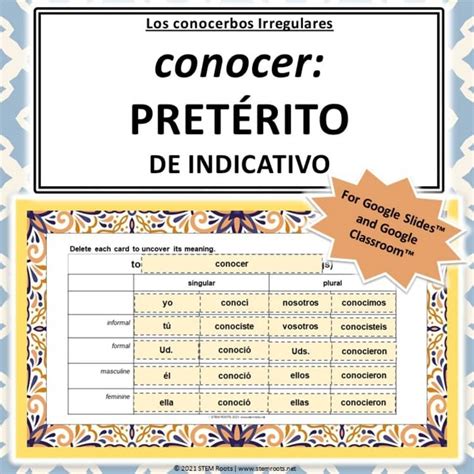 Conocer (Preterite) Conjugation Practice | Spanish Irregular Verbs | Google