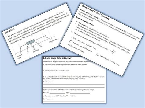 Image result for AQA a Level Maths Large Data Set Notes