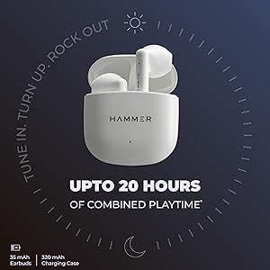 Hammer KO Pro Bluetooth Earbuds with Upto 20H Playtime, ENC, Fast ...