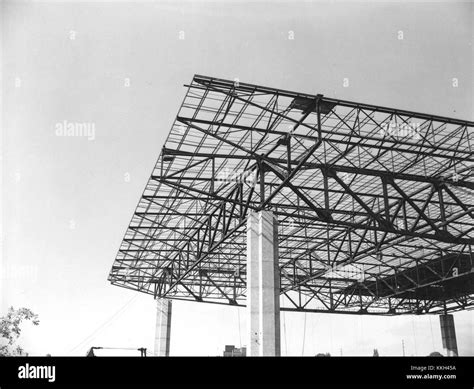 This image shows the construction of the Veterans Memorial Coliseum, an ...