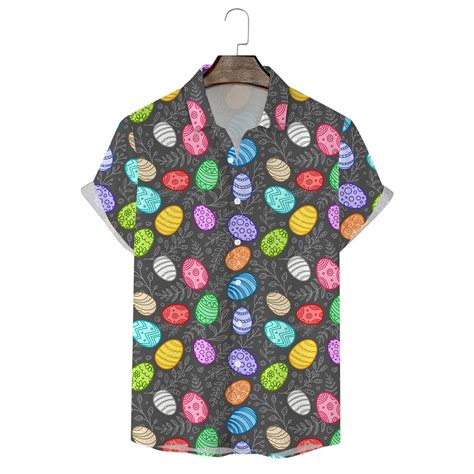 Baqcunre Mens Shirts,Fashion Casual Personality Easter 3D Digital ...