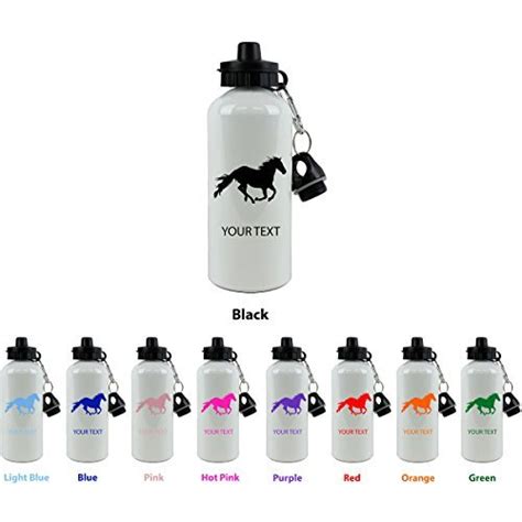 Personalized Custom Horse Aluminum White Finish 20 Ounce 600ML Sport ...