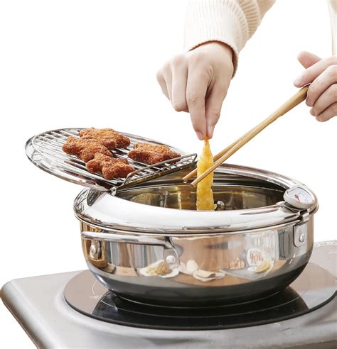 Amazon.com: Saltlas Deep Fryer Pot (°C), 11"/4.4Qt (4.2 L) Extra Large ...