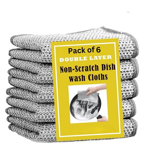 TWIREN® Non Scratch Dish Washcloth & Gaps Cleaning Brush, Multipurpose ...