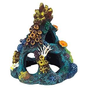 Uniclife Aquarium Decorations Resin Coral Rock Mountain Cave Fish Tank ...