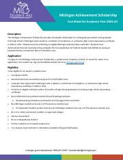 Michigan Achievement Scholarship: Eligibility, Application, and ...