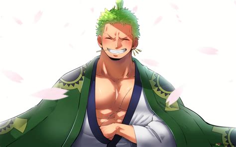 Green haired smiling male character from One Piece manga literature ...