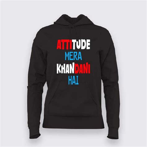 attitude mera black hoodie for men