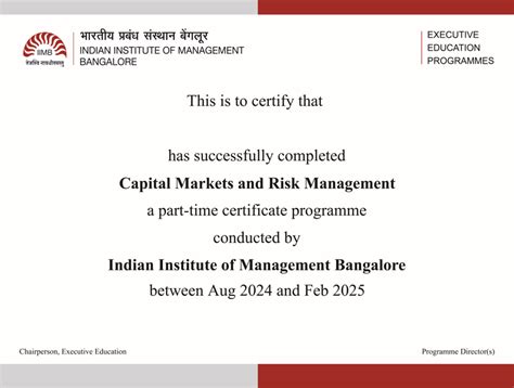 Programme on Capital Markets and Risk Management (CMRM Batch-2 ...