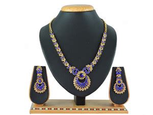 VATSALYA creation Alloy Gold-plated Blue, Gold Jewellery Set Price in ...