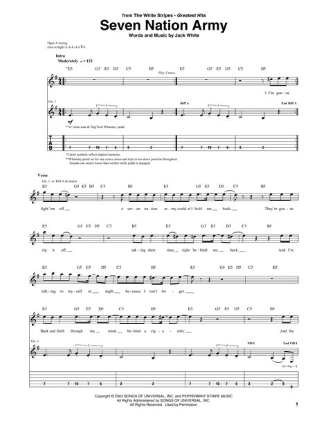 Seven Nation Army by The White Stripes - Guitar Tab - Guitar Instructor