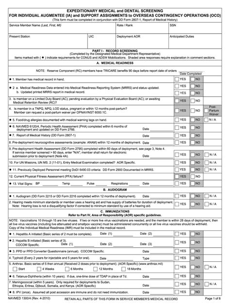 2010 Form NAVMED 1300/4 Fill Online, Printable, Fillable, Blank - pdfFiller