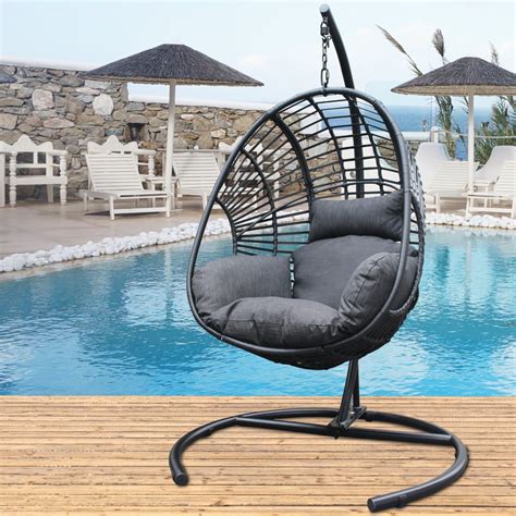 Customer reviews for Swing Egg Chair with Stand, Rattan Wicker Hanging ...