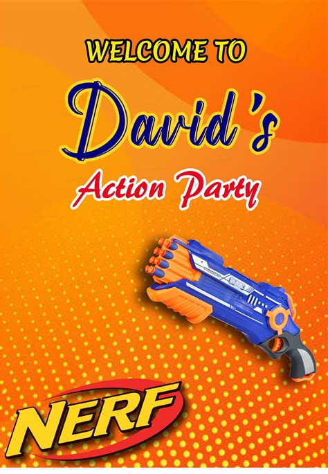 Nerf Theme Welcome Board | Birthday party celebration online – Party ...