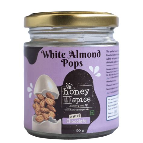 White Almond Pops 100g – Honey and Spice