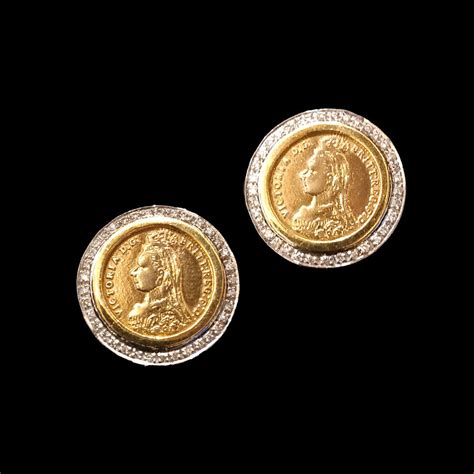 Buy Gold Dual Toned Victorian Coin Studs – Mymotifs