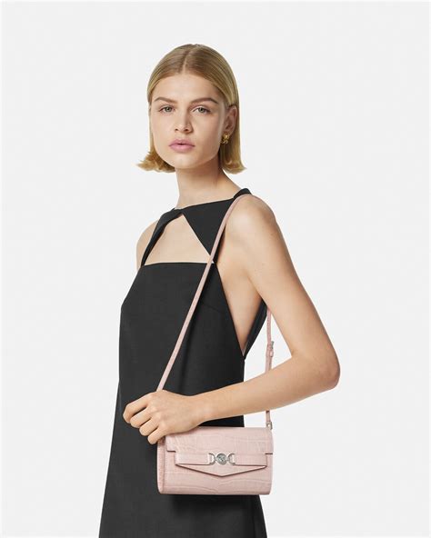 Croc-Effect Medusa '95 Crossbody Bag Pink | VERSACE