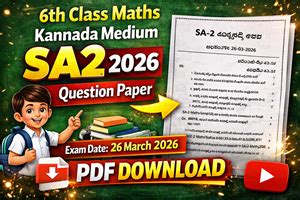 6th Standard Maths Kannada Medium SA2 Question Paper 2026 PDF Download ...