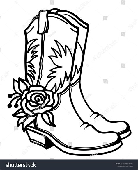 Cowboy Boot Outline
