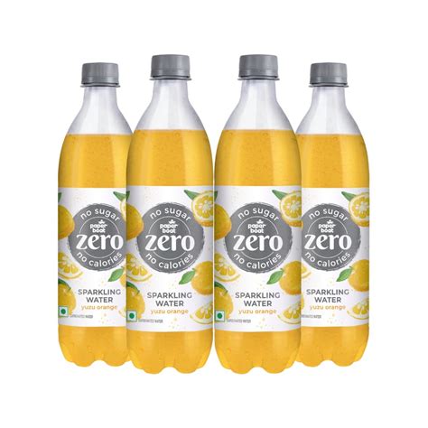 Paper Boat Zero Yuzu Orange Sparkling Water, Pack of 4, 600ml Each ...