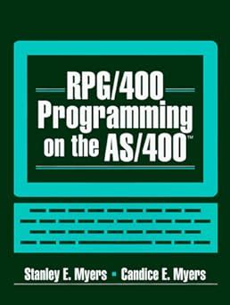 RPG/400 Programming on the AS/400 : Myers, Stanley E., Myers, Candice E ...