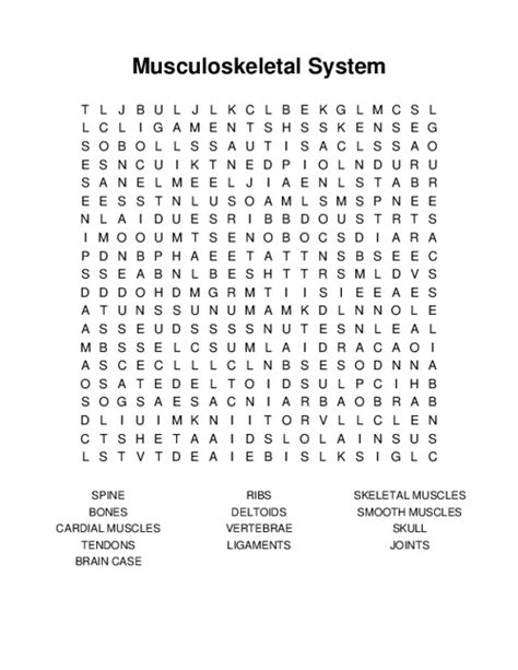 Image result for Musculoskeletal System Word