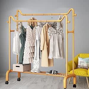 HomeCloud Clothing Rack with Shelve & 4 Wheels | Heavy-Duty, Modern ...