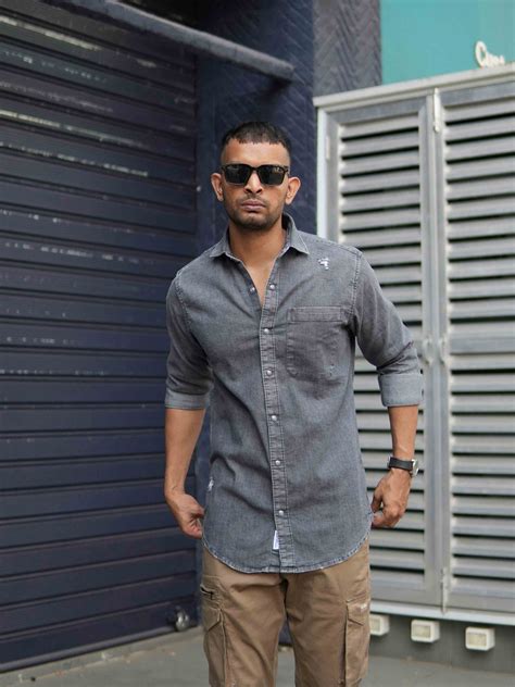 Shop Comfortable Grey Denim Shirt for Men at Great Price – Bevdaas