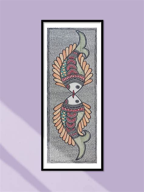 Buy Indian Folk Madhubani Art of Fish painting